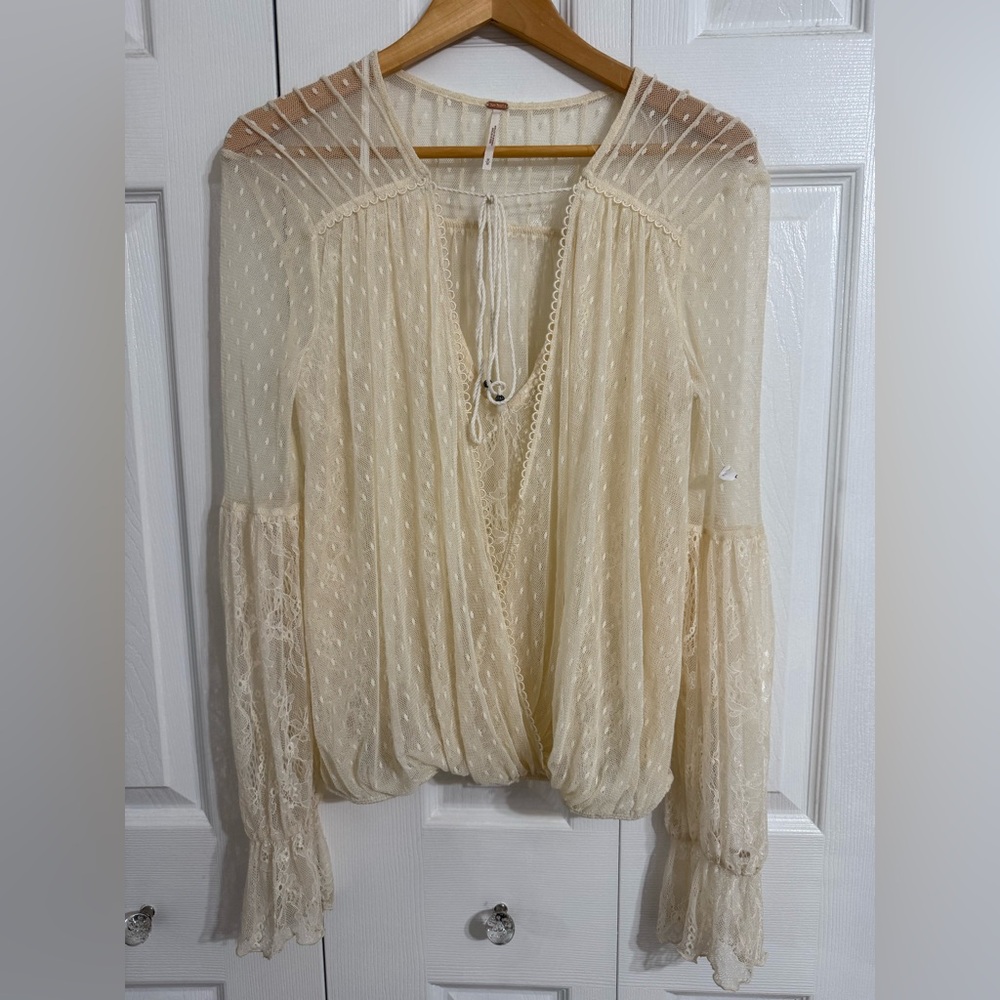 NWT Free People far away lace top ivory - Picture 10 of 10